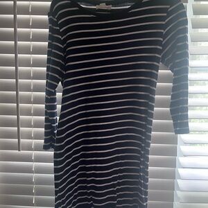 Navy and White Striped Women's Dress